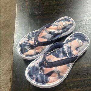 Under Armour Navy and Pink Camo Sandals